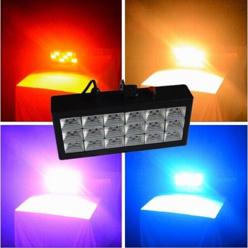 High power super bright LED 18pcs strong full color audio sound activated strobe flash lights Discos bar stable strobe light