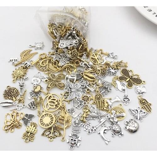 Vintage Mixed Pendant Charms Metal Animal Birds Charms Beads Handmade DIY Bracelet Pendant Neacklace Clips Jewelry Making