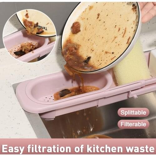 Telescopic Colander Fruit Vegetable Washing Basket Drainer Small Utensil Holder Detachable Drainer For Kitchen Sink 36.5 To 50cm