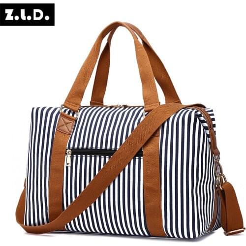 Yesetn Bag 072920 womens New stripe canvas bag large capacity casual laptop bag luggage bag