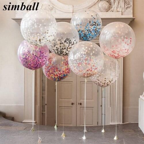 1pcs/lot 18inch Large Confetti Balloon Multicolor Latex Balloons Happy Birthday Party Romantic Wedding Decoration Party Supplies