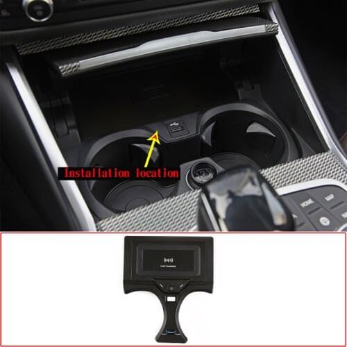 15W Car QI Wireless Charger Fast Charging Plate Panel Phone Holder For BMW 3/4 Series G20 G28 G22 2020-2021