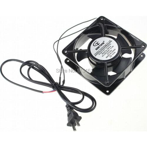 20 PCS Gdstime AC 220V 240V Two Flat Pins Plug Axial Cooling Fan 120mm 12cm 120x38mm
