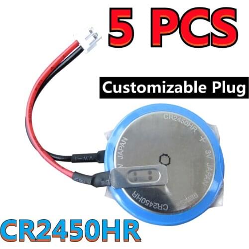 5PCS Original NEW For MAXELL CR2450HR 3V High-Temperature Lithium Battery With Connector (Customizable Plug)