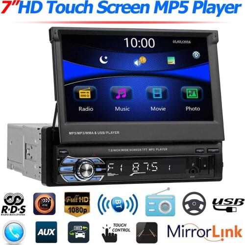 SWM 9602 7 inch Foldable Touch Screen Car Stereo Multimedia Video Player RDS AM FM Radio BT4.0 USB TF AUX Head Unit