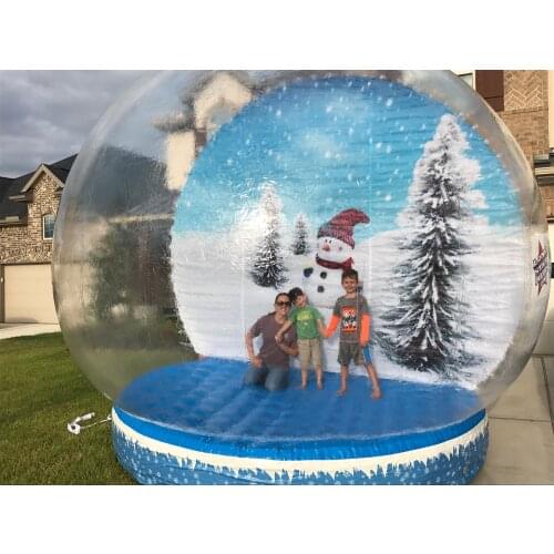 Free Shipping Free Blower Inflatable Snow Globe Transparent Bubble Dome Customized Picture Snow Globe Christmas Decoration Booth