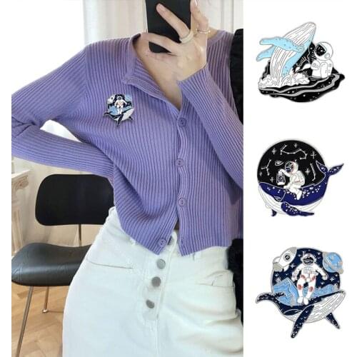 Cartoon Anime Astronaut Whale Series Brooch Exquisite Brooch All-matching Badge Accessories Fashion Jewelry