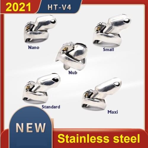CHASTE BIRD 2021 New Metal HT-V4 Male Chastity Device Stainless Steel Cock Cage Penis Ring Bondage Belt Fetish Adult Sex Toys