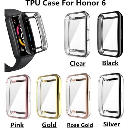 For Huawei Band 6 Watch Case Soft TPU Protective Cover for Honor Band 6 Full Screen Protector Case Frame Bumper Shell