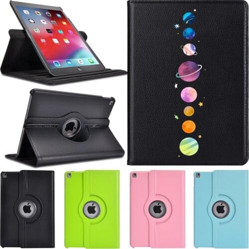 Planet Line For iPad Pro 12 9 Funda 360° Rotating Leather Stand Protective Cover iPad 7th Generation Case Mini 1 2 3 Coque Air 3