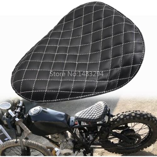Motorcycle Seat Black Synthetic Leather Diamond Solo Driver Seat Rider Saddle Fit For Harley Sportster Bobber Custom
