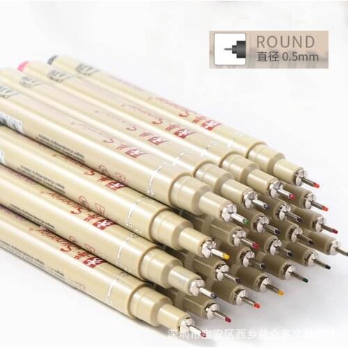 Colorful Needle Drawing Pen 0.5mm Fineliner Pigma Micron Liners Water Proof Sketch Marker Cartoon Design Art Markers
