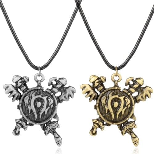 Dongsheng Vintage World of Warcraft WOW Necklace for Men and Women Tribal Alliance Logo Pendant Necklace Collares