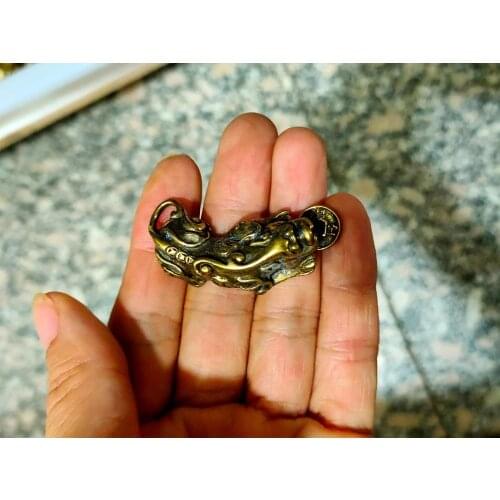 CHINA antique brass fengshui brave troops small Statue Metal crafts family decorations Necklace pandent