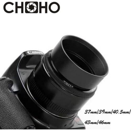 Camera Lens Hood Metal Standard 37mm 39mm 40.5mm 43mm 46mm Screw-in Tubular Lente Protect For Canon Nikon Sony Pentax Olympus
