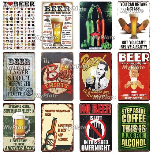 Cold Beer Vintage Metal Sign Tin Sign Vintage Decoration Plaque Home Wall Decor Bar Sign Home Decor Poster Custom