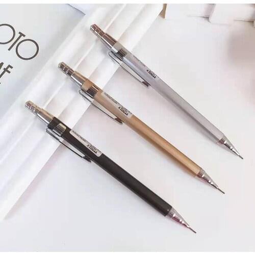 Wholesale price 3 Colors metal mechanical pencil school Office stationery luxury 2B Writing Pens Gift