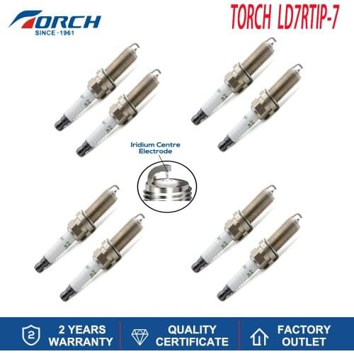 Original TORCH Iridium PLATINUM Spark Candles LD7RTIP-7 Replacement for NGK ILZKAR7A Denso IXEH22TT Brisk 1626 Ignition System