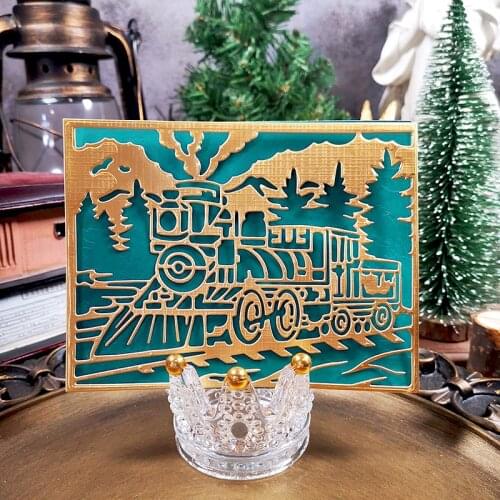 Panalisacraft Vintage train background Metal Cutting Dies for DIY Scrapbooking/Card Making/Kids Fun Decoration Supplies