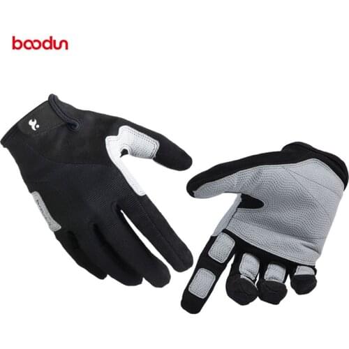 Boodun Full Finger Non Slip Microfiber Fitness Weight Lifting Gloves Men Women Rock Climbing Hiking Outdoor Sports Equipment