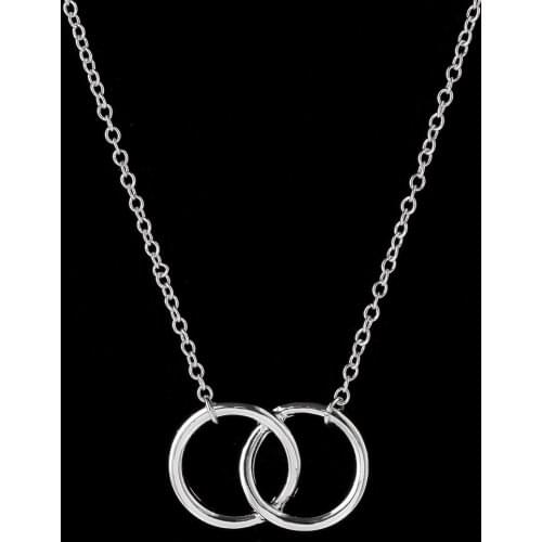 Simple Double Circle Necklace Dainty 8 Shaped Pendant Necklace Romantic Infinity Jewelry Bridesmaid Wear