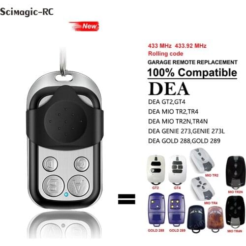 DEA GT2, GT4 Garage Door Remote Control DEA MIO TR2, TR4 433.92MHZ Rolling Code Remote Control Portal 433mhz Code Grabber