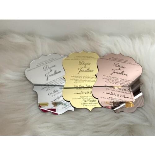 Luxury Wedding Invitation, Mirror Invitation, Anniversary invitation, Babyshower Invitation, Custom Invitation, Birthday Invitat
