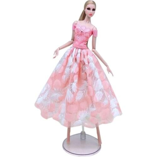Pink Lace Shirt Feather Skirt Fashion 11.5" Doll Outfits For Barbie Dresses Clothes 1/6 BJD Dollhouse Accessories Girl Gifts Toy