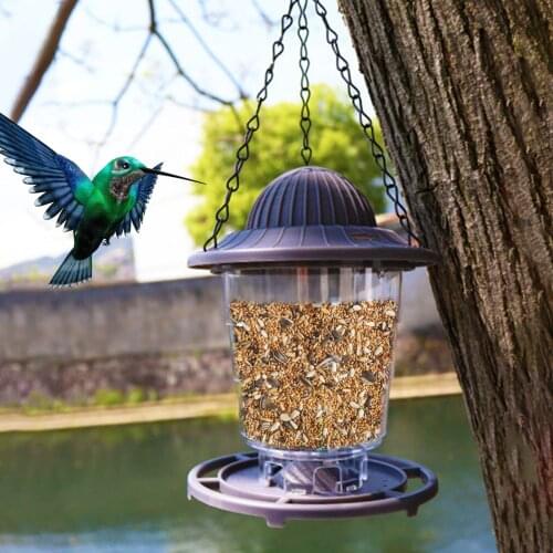 Garden Bird Feeder Hanging Bird Feeding Food Container Foldable Bird Feeding Tool With Hanging Chain Bird House Garden Dec
