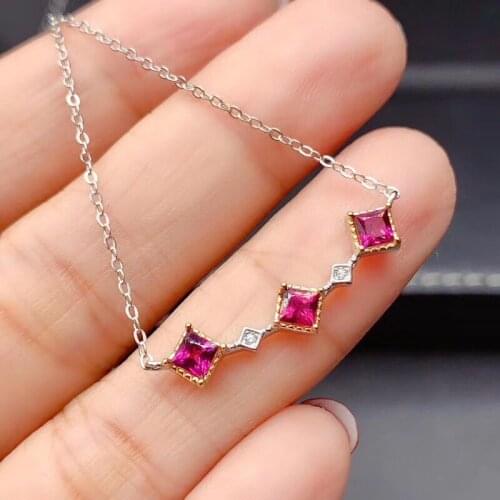 The best gift for engagement Garnet Necklace Pendant 925 sterling silver Fine jewelry Natural And Real Garnet Necklace