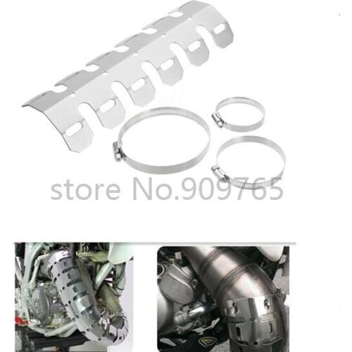Silver Motorcycle Exhaust Muffler Pipe Heat Shield Cover Heel Guard For Dirt Bike Honda Yamaha Kawasaki Suzuki BMW KTN