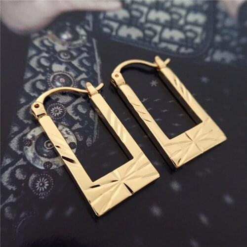 Punk Minimalist Chain Copper Hoop Earring for Women Elegant Circle Earrings Simple Round Brincos Jewelry Pendientes