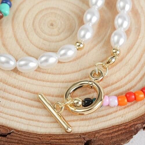 Smiley Face Choker Beads Necklace Irregular Pearl Cute Summer Y2K Collar Pearl Necklace for Teen Girls Women