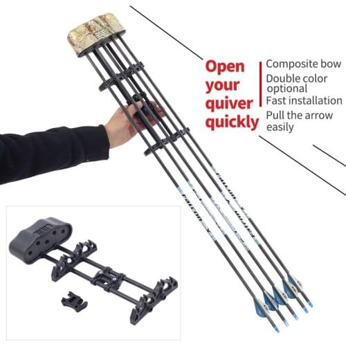Compound Bow Accessories Arrow Quiver Case Storage 5 Arrows Black Archery Quick-Release