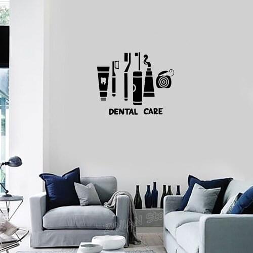 Modern Wall Decor Decals Dental Care Clinic Dentist Toothbrush Decor Wall Stickers Waterproof Teeth Vinyl Decal Kids Room Z970