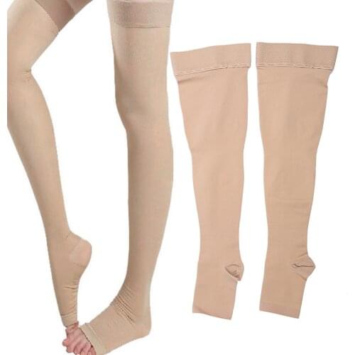 Unisex Open Toe Compression Socks Women Burn Fat Slim Sleeping Beauty Leg Support Shaper Socks Prevent Varicose Veins