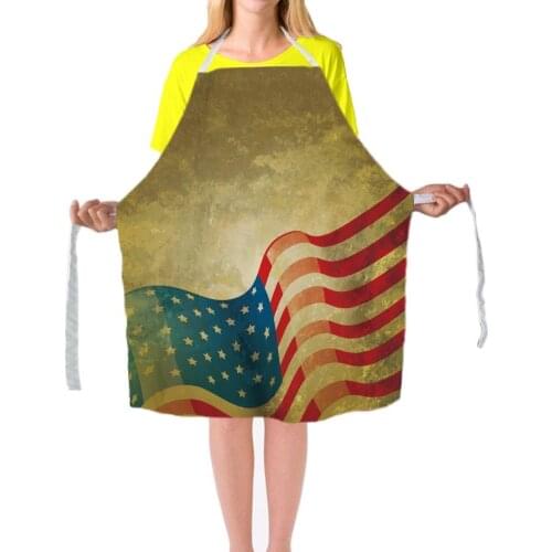 Unique Work Apron for Men Women Star-Strpes Flag Printed Aprons 79*67cm Restaurant Kitchen Bib Aprons