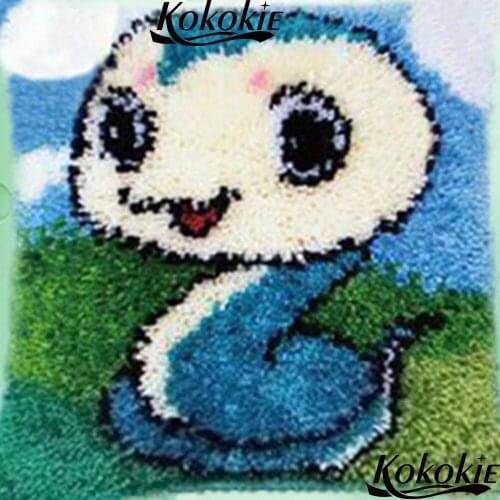 Embroider needlework Diy latch hook pillow printed cross stitch kits Crocheting Rug Kits snake 3d carpet craft kits for adults