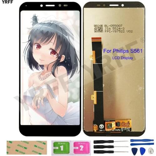 5.45'' S 561 LCD Screens For Philips S561 LCD Display Touch Screen Digitizer Assembly Panel Sensor Phone Repair Sets 100% Tested