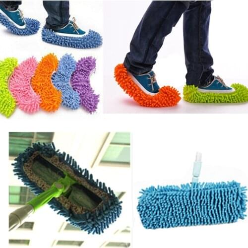 1PC 5 Colors Dust Mop Slipper House Cleaner Lazy Floor Dusting Cleaning Foot Shoe Covers
