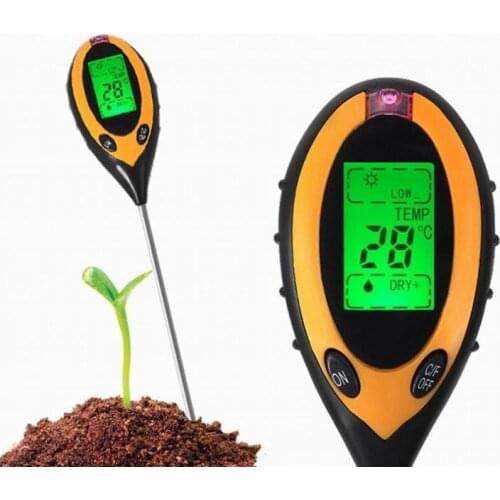 10PCS 4 In 1 Digital pH Moisture Sunlight Soil Meter Temperature Moisture Sunlight Tester Value Instrument Garden Plant SN556