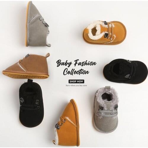 2021 Fashion Toddler Newborn Baby Boy Girl Leather Soft Sole Crib Shoes Sneakers Prewalker Solid Warm First Walkers