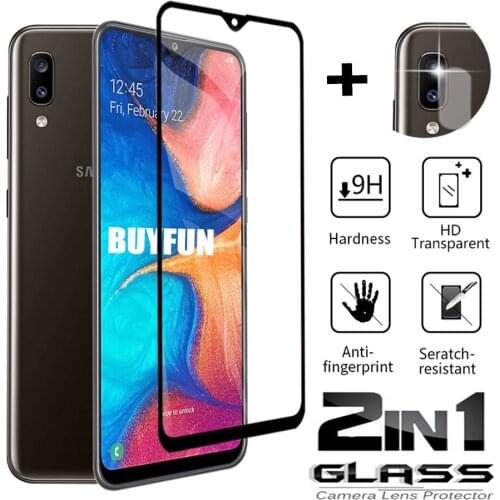 2in1 Tempered Glass For Samsung Galaxy A01 A10 A10e A10s Screen Protector on for A11 A2 core A20 A20e A20s Protective Glass