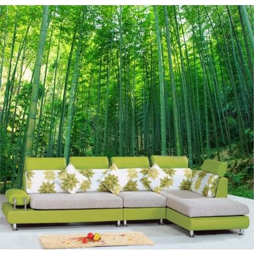 Beibehang 3D mural wall papers home decor photo mural TV background painting background green Bamboo Forest wallpaper for walls