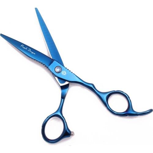 6” Blue Scissors Hair Professional Barber Scissors Hair Salon Equipment Hairdressing Scissors Hair Cutting Tools Thinning Y1221