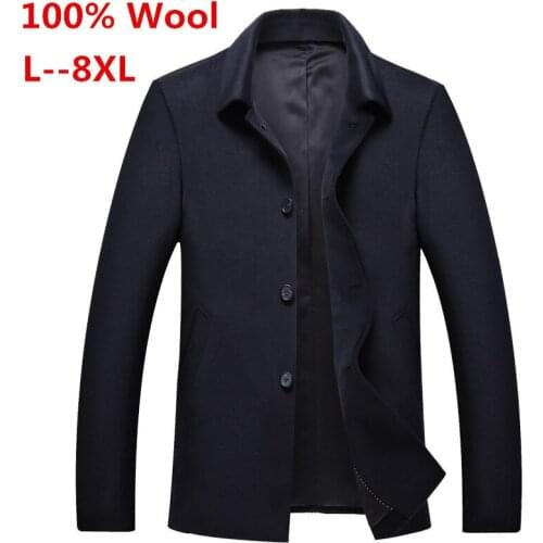 8XL 6XL 5XL 4XL Winter wool jacket mens high-quality wool coat casual business men trench coat jacket men Scarf collar Overcoat