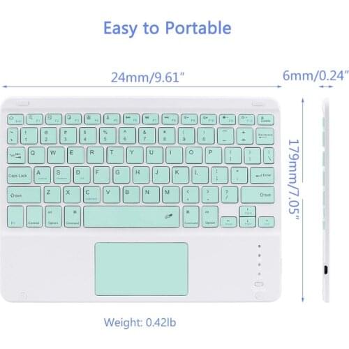 Wireless Bluetooth Keyboard with Touchpad USB Rechargeable Built-in Multi-Touch F3MA