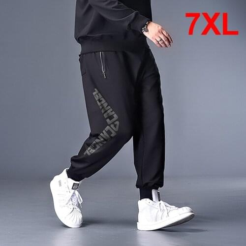 Big Size 7XL Pencil Pant Men Joggers Sweatpants Baggy Pants Streetwear Fashion Trousers Elastic Waist Male Loose Bottoms HX614