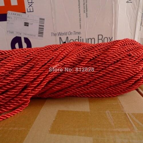 100 Meters 5mm Red Color Decorative Polyester Twisted Cords 20 Colors Available
