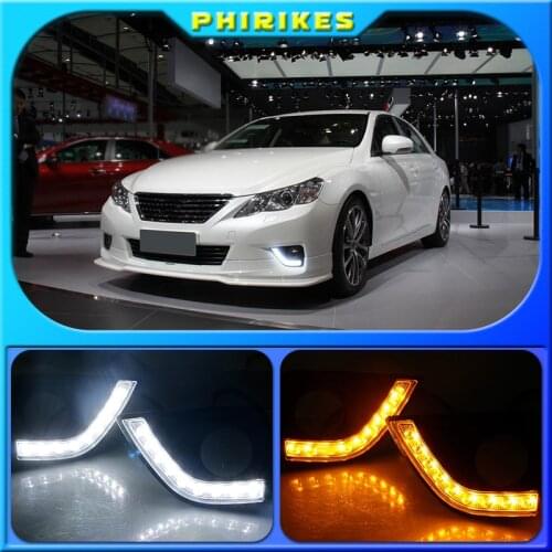 2pcs For Toyota MARK X REIZ 2011~13, top qualityLED drl daytime running light with dimmer function